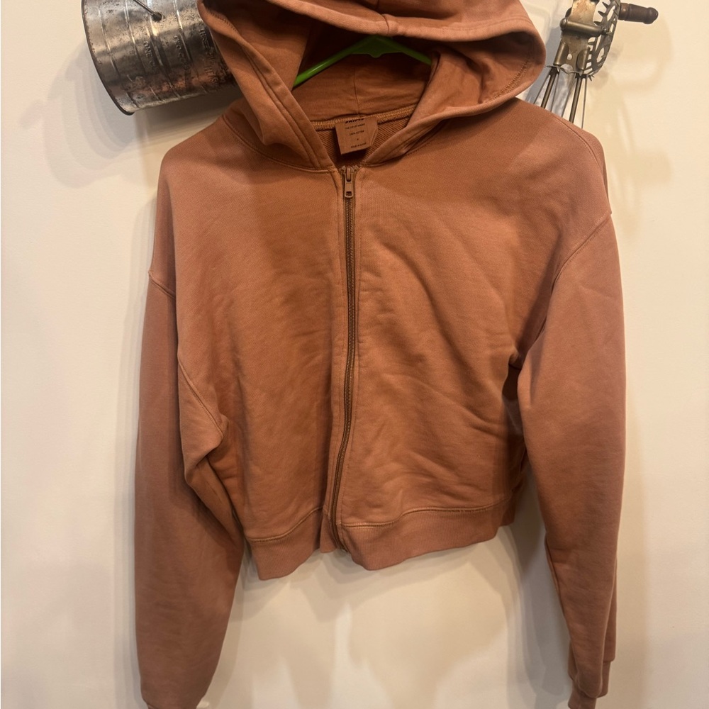 Brown Zip-Up Hoodie